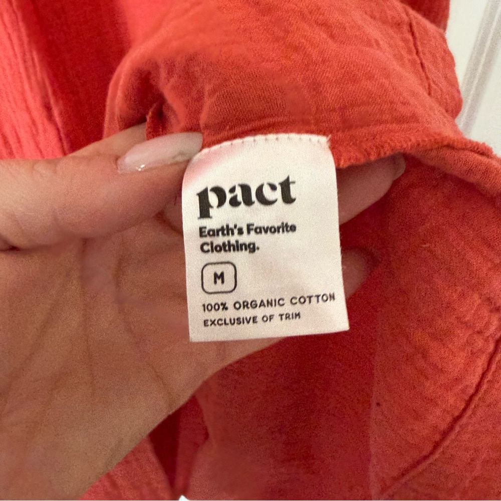 Pact Women's Organic Cotton Coastal Double Gauze Boho Midi Dress size Medium - Picture 7 of 10